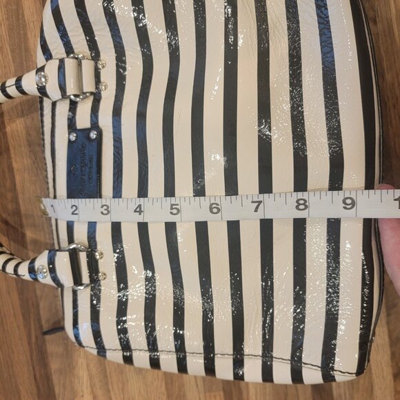 Kate Spade ♠️ Wellesley Stripe Alessa Striped Patent Leather Satchel/Crossbody - Picture 15 of 17